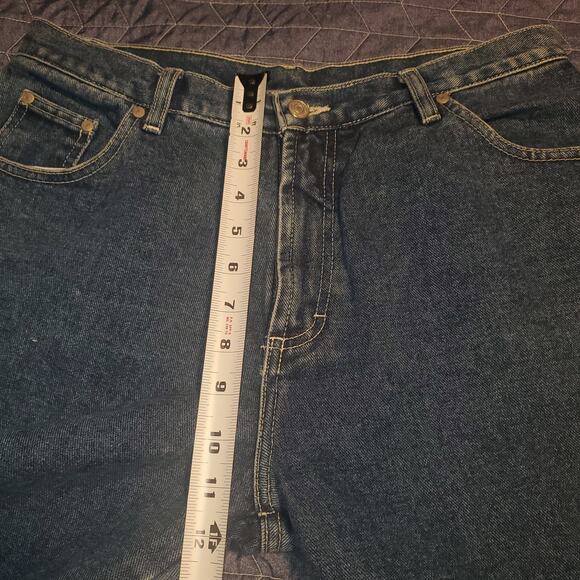 Vintage No Boundaries Size 15 (32x30) Cotton Split Flare Jeans Aztec Red Boho - Picture 8 of 10